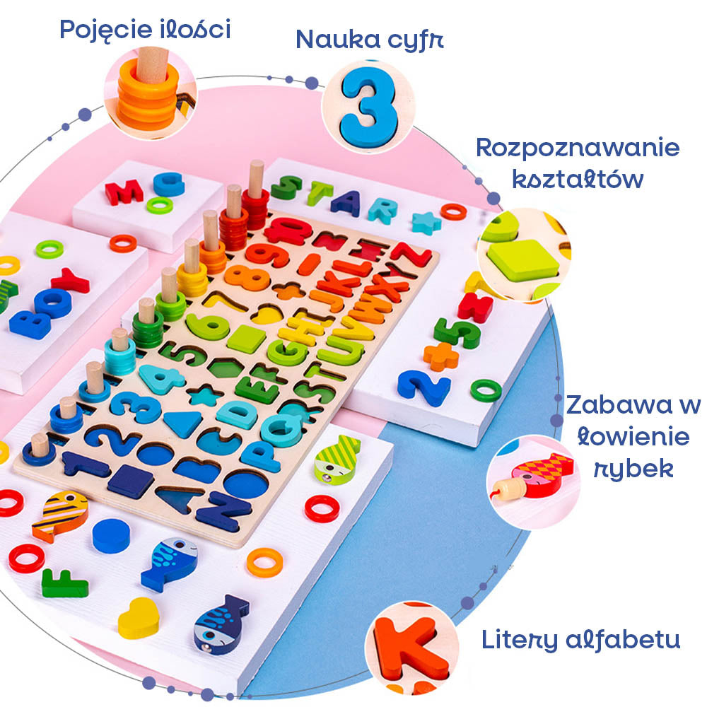 Układanka Montessori Rybki