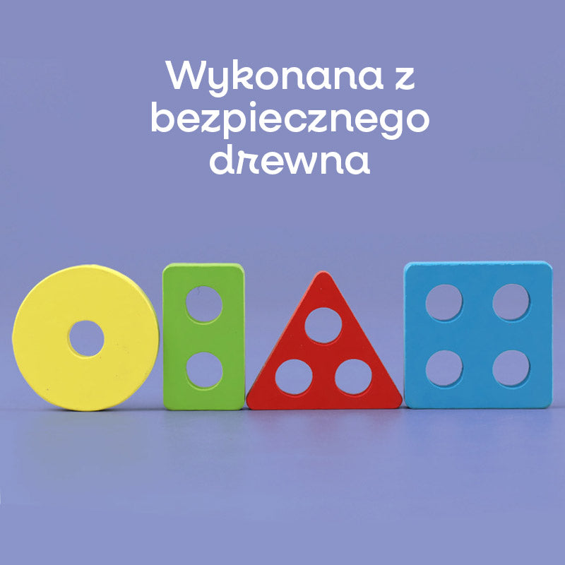 Układanka 3w1 - pszczółka, rybki, kształty