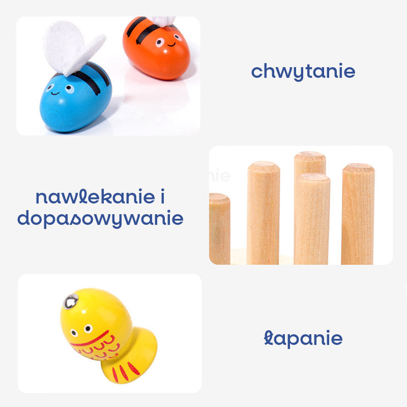 Układanka 3w1 - pszczółka, rybki, kształty